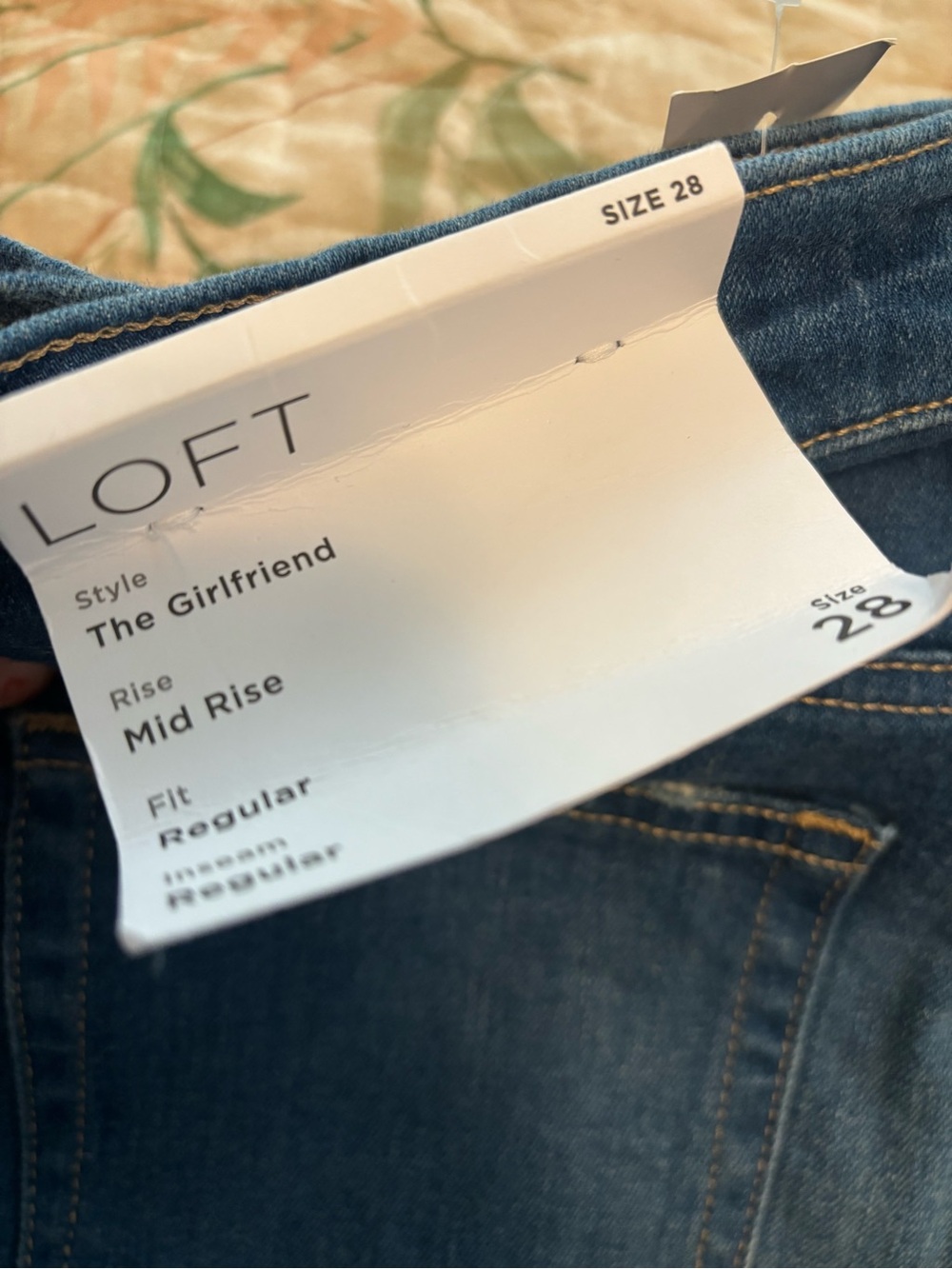 LOFT girlfriend Jeans in Dark Blue Denim